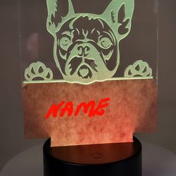 Personalized Custom Dog Breed LED Light, Night Light 