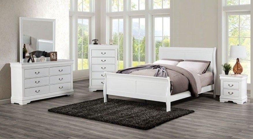Brand New White 4pc Queen Bedroom Set (Available In Eastern King)