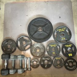 Olympic Wight Plates and Dumbbells (NOT $1)