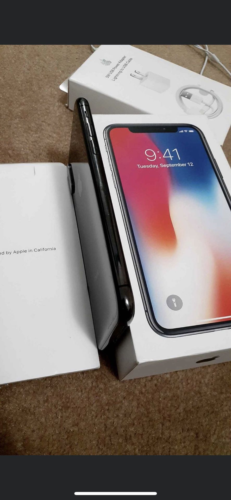 iPhone X 256gb unlocked with 2 cases