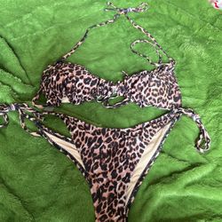 SHEIN Bikini Cheetah Print L