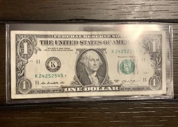$1 bill star note fancy serial number