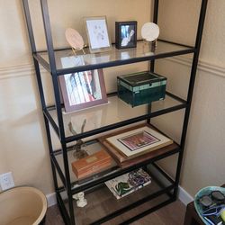 Black Metal & Glass Shelves