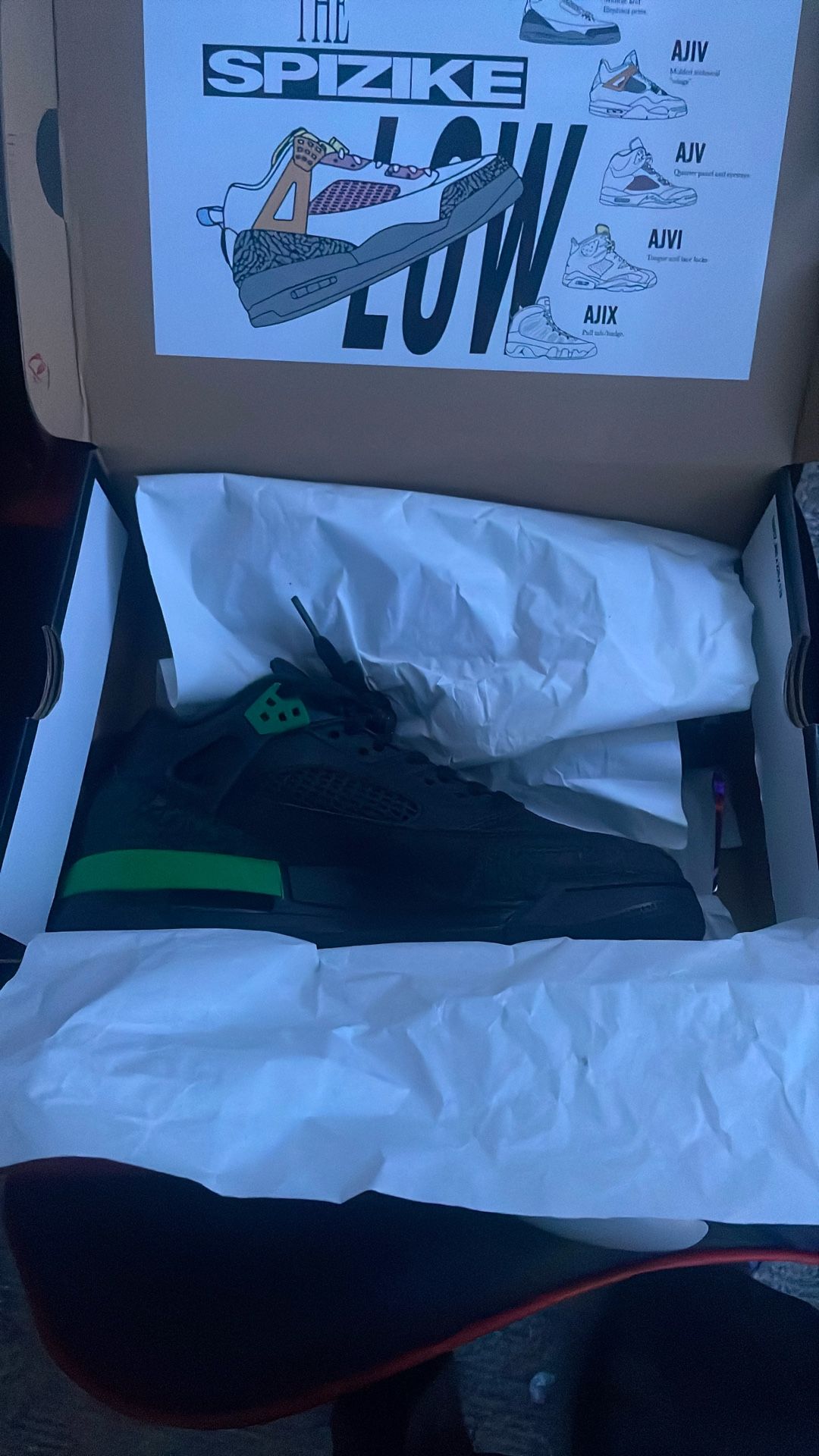 Jordan Spizike Low Black Pine Green 6.5y