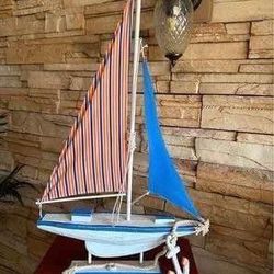 Sailboat Handcrafted 28” Tall