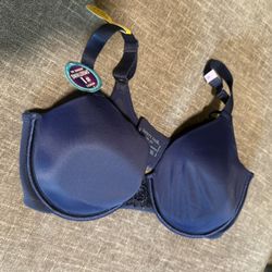 Brand New With Tags VANITY FAIR Navy Blue 36D Bra - Smooths Back
