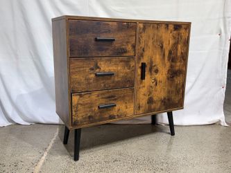 Lightweight Black & Wood Storage Cabinet