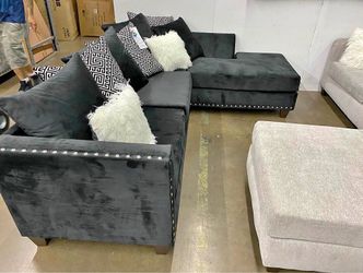 Black Velvet Sectional
