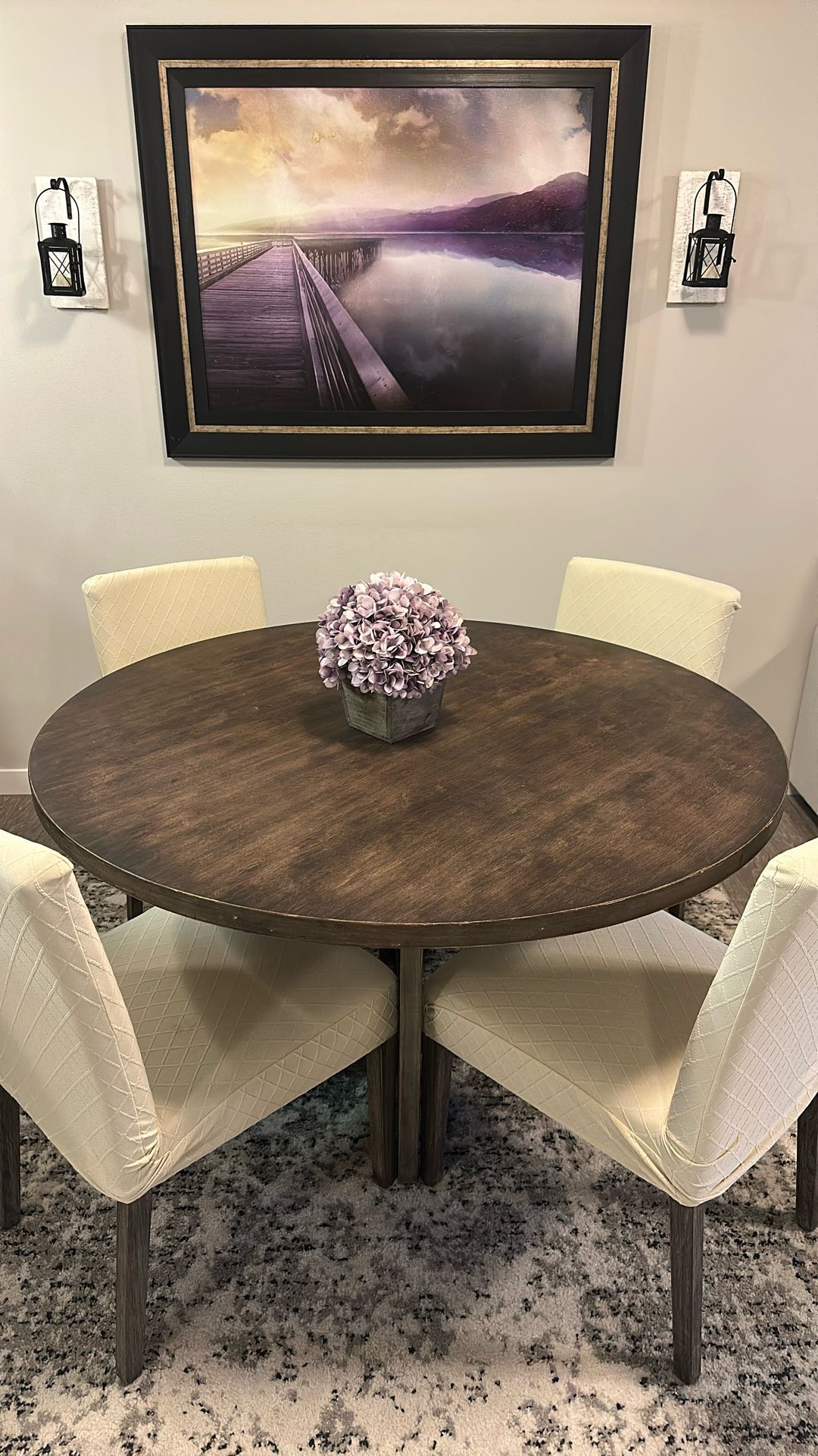 Round Wood Table With 4 Chairs