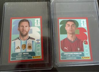 World cup panini Red Messi and Ronaldo parallel