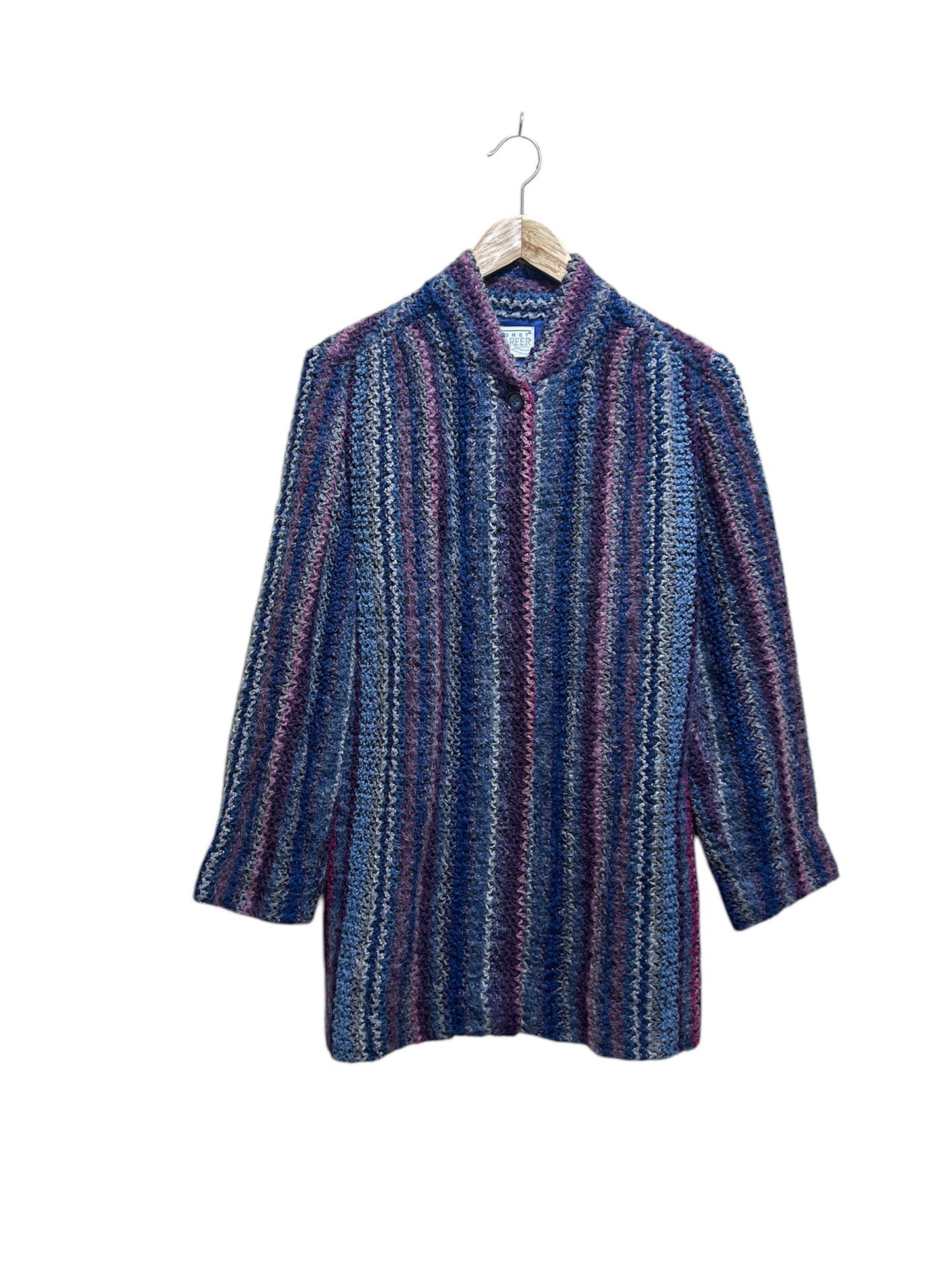 VTG Koret Career Cardigan Sweater O/S Shacket Knit Wool Blend Pockets Coquette