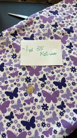 POP! Purple butterfly glitter fabric
