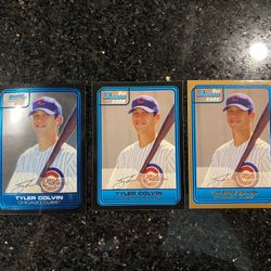 3 Varied TOPPS 1st Bowman Cards of Chicago Cubs TYLER COLVIN #DP1