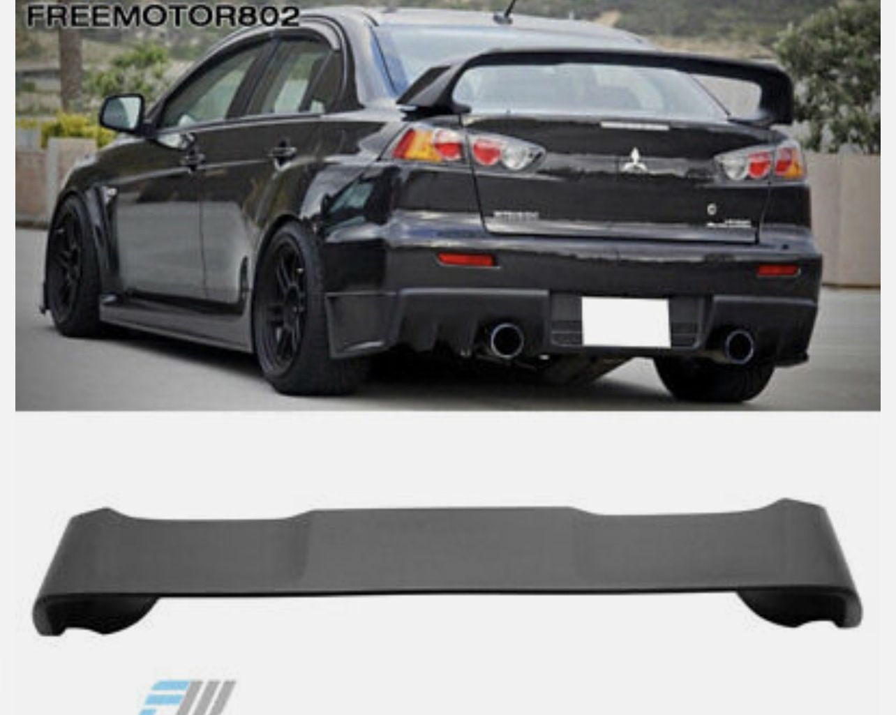 2008-2015 Mitsubishi Lancer EVO 10 ABS Matte Black Rear Trunk Spoiler Wing
