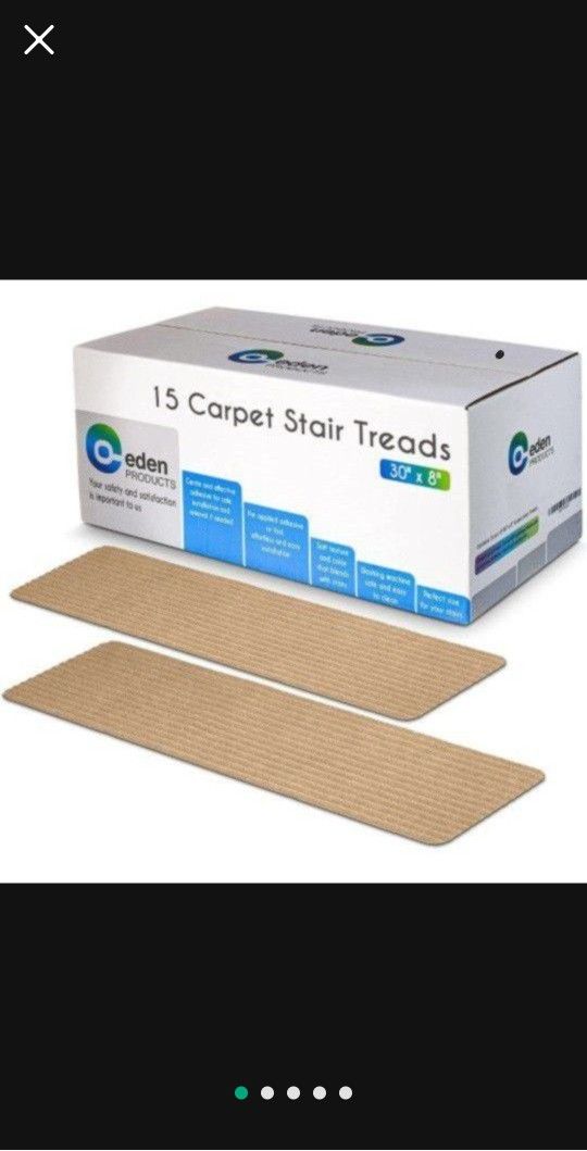 EDEN PRODUCTS Slip Carpet Stair Treads for Wooden Steps, 15pcs 8x30in Slip Resistance Indoor Peel & Stick Stair Treads Carpet Runner Mats for Elders

