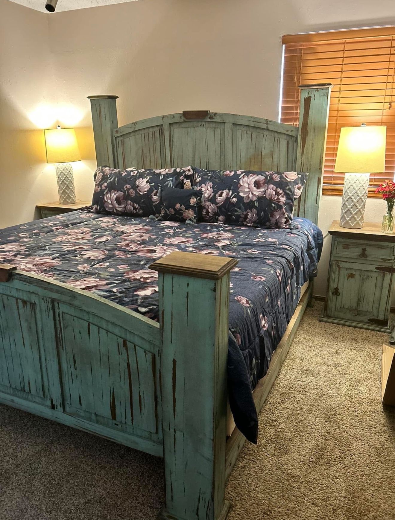 Rustic Country Style King Size Bed Frame