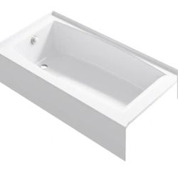 Elmbrook 60 in. Left Drain Rectangular Alcove Bathtub with Integral Apron in White