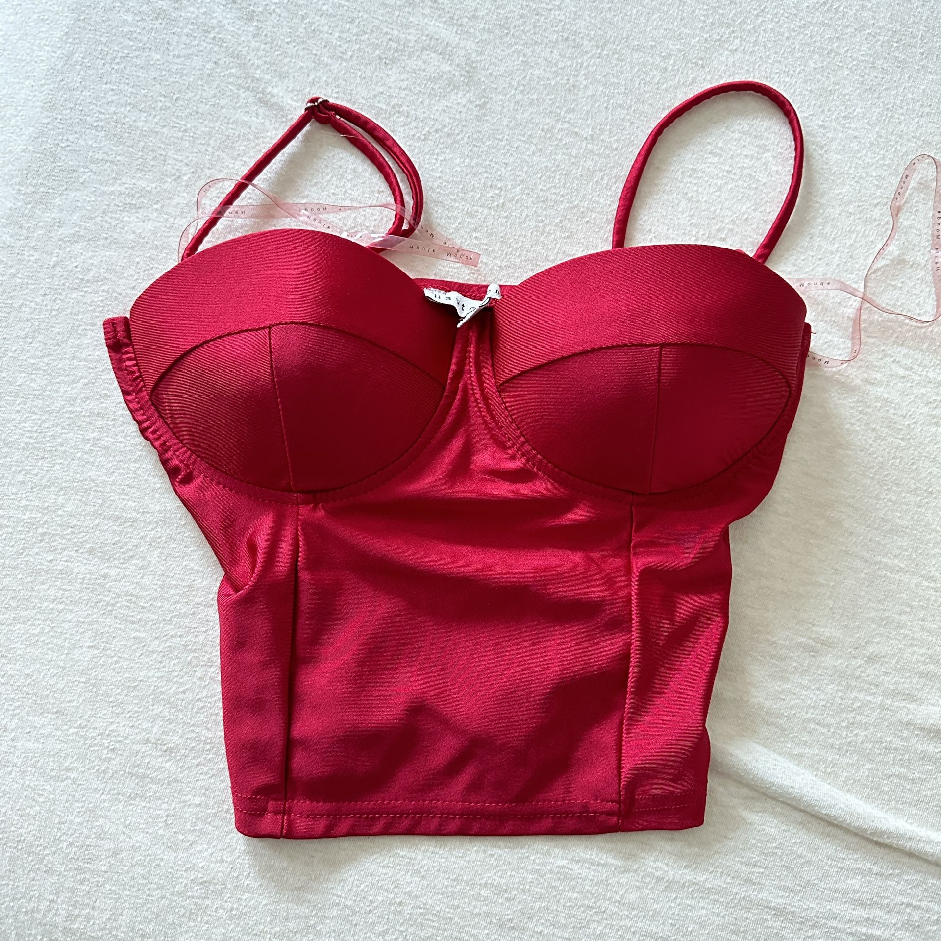 Haute Monde red bustier corset push up tank top