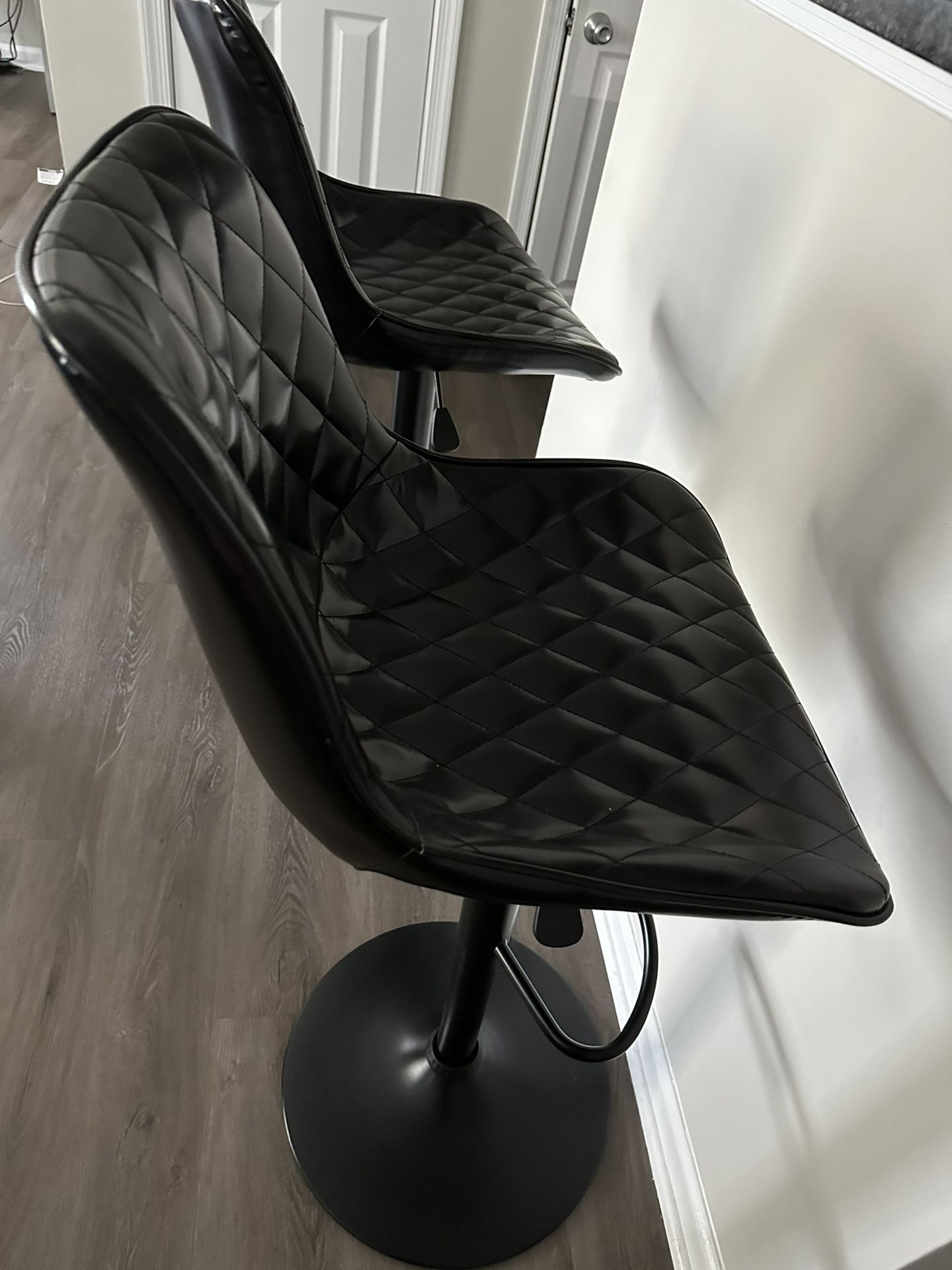 2 Black Adjustable Countertop Bar Stools