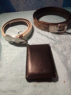 Gucci belt and one Carcier Wall-E for men