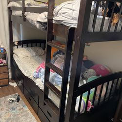 Bunk Bed With Trundle And 3 Drawers 