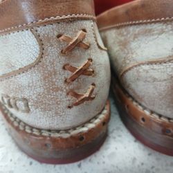 Bed Stu Reina Apricot All Leather Loafers 9 In Box