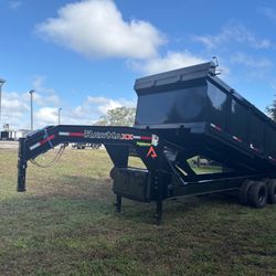 Rawmaxx 8 × 20 Gooseneck High Side Dump Trailer 20k