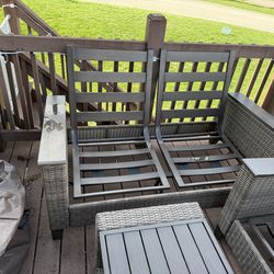 Allen Roth patio furniture and light teal color