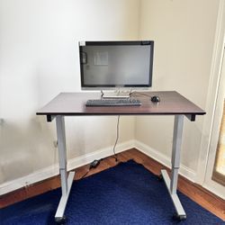 Luxor Crank-Adjustable Standing Desk – 48” Dark Walnut, Retails $513