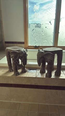 Elephant Figurine Stands– Set of 2