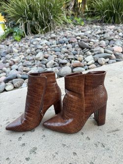 Cognac Leather Booties