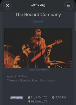 The Record Company (Tickets)