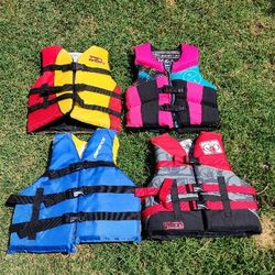 Life Jackets 50 - 90 Lbs, $25 - $30 Each