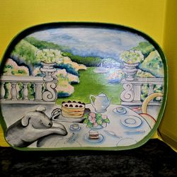 Vintage Paper Mache on Wood Garden Tea Party and Pops Serving Tray 17"×22"