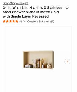 Stainless Steel Shower Niche Matte Gold 24x12x4