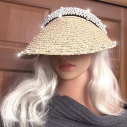 Nwt, Lavishly Paris Tiffany Pearl Visor 