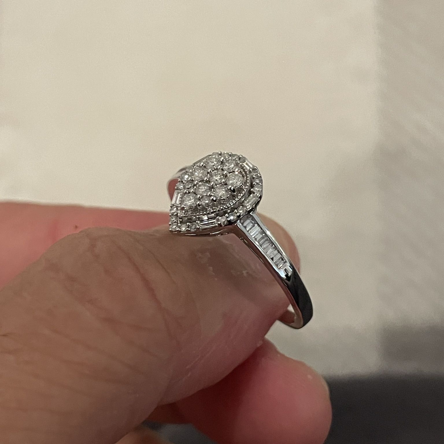 Pear Shaped Diamond Engagement Ring 