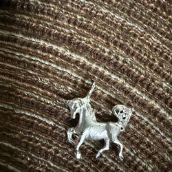 Vintage sterling silver  unicorn charm / pendant