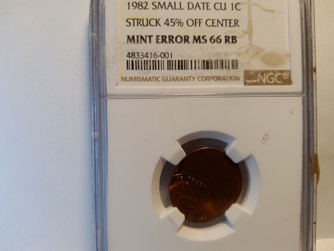 1982 Small Date CU 1C Struck 45 %