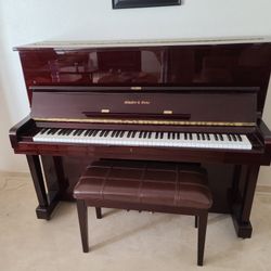 Schafer & Sons Upright Piano And Original Padded Bench