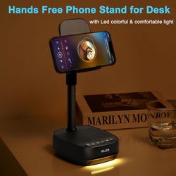 BRAND NEW Adjustable Cell Phone Stand with Wireless Bluetooth Speaker(7-11''Height) & Led Color Light