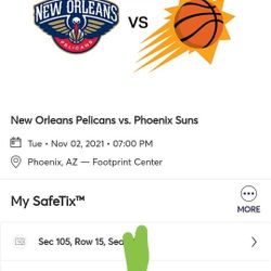 2 Suns Vs Pelicans Hawks Blzaers Lower Level Tickets