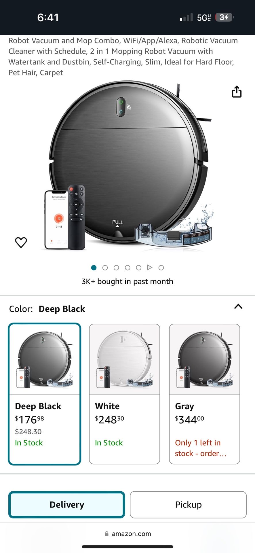 Robot Vacuum And Mob Combo WiFi,app, Alexa Model Model Br151 New In Box.