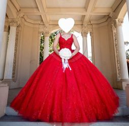 Red Quinceañera Dress Ball Gown – Worn Once