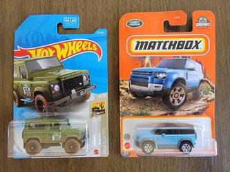 2 Hot Wheels Matchbox LAND ROVER Defender 90 Baja Blazers Adventures World Tour