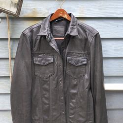 AllSaints Genuine Leather Jacket – Classic Trucker Style $600 jacket (Make An Offer)