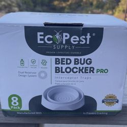8-pack of EcoPest Supply Bed Bug Blocker Pro interceptor traps.