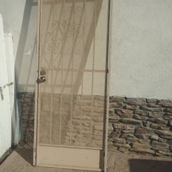 Solid Metal. Security Door.  Incluye Frame. Size.  35 1/2 " Wide.  X. 96"   Tall.     $  185. 