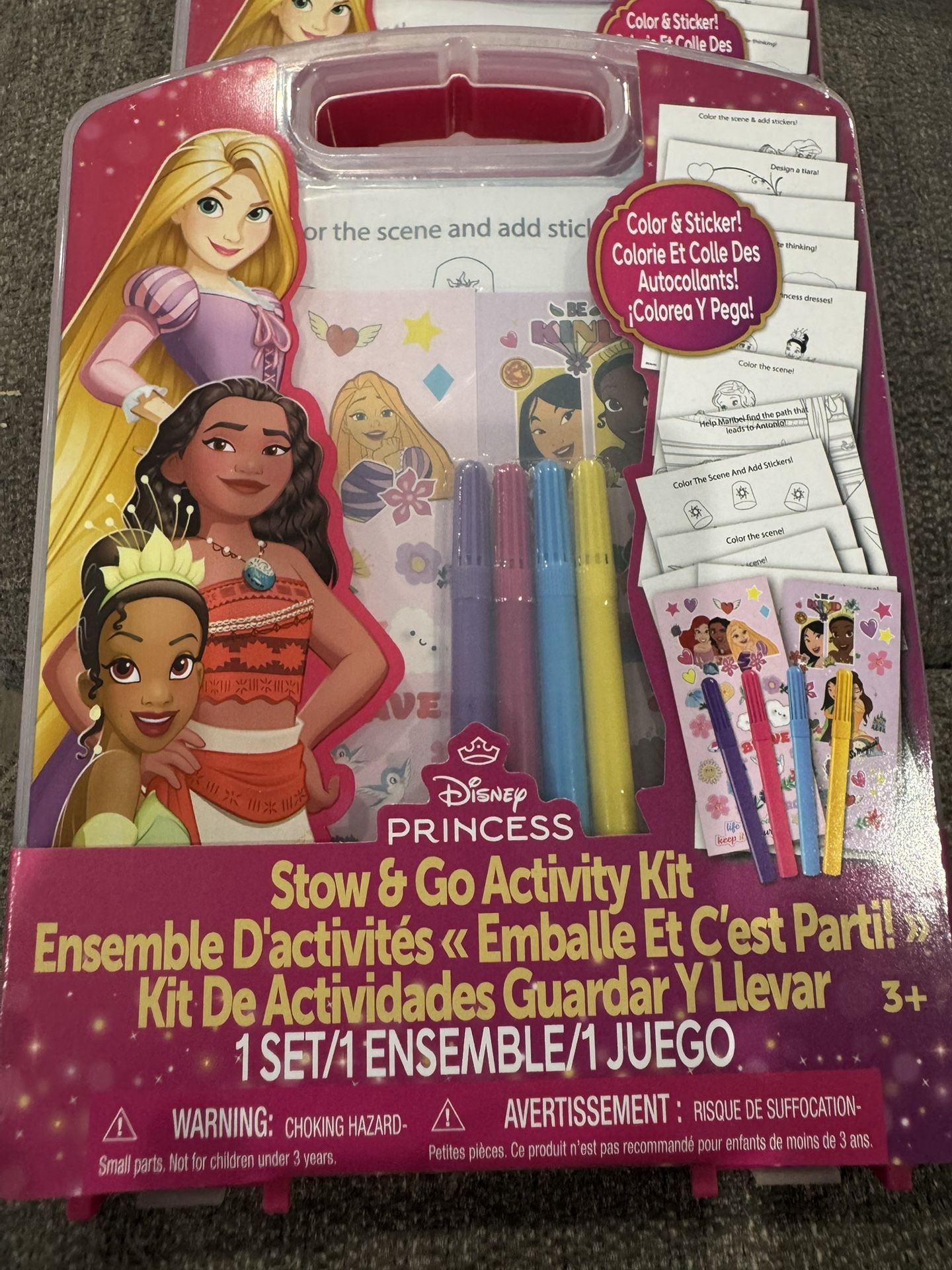 Disney Princess Stow & Go Activity Kit, 17-Piece Travel Art Set, Preschool, Kids Toys for Ages 3 Up