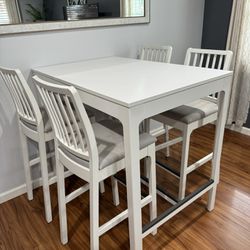 ⭐️ EKEDALEN IKEA white table with 4 chairs - $385 OBO 
